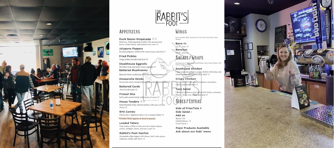 The Rabbit's Foot Bar & Grill Menu